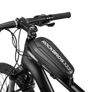 Torba rowerowa Rockbros na kierownicę lub ramę. Czarne torebki klasyczne ROCKBROS, bez wzorów, bez dodatków. Za 69,99 zł.