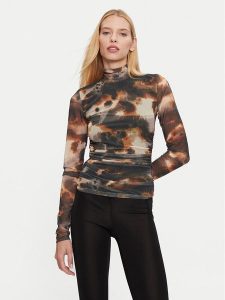 Gestuz Bluzka Behka 10909457 Brązowy Slim Fit. Brązowe bluzki Gestuz, m, bez wzorów, z syntetyku, bez kołnierzyka, bez ramiączek. Za 259,99 zł.