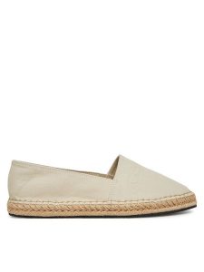 Calvin Klein Espadryle Espadrille - He HW0HW02384 Biały. Białe espadryle Calvin Klein, bez wzorów, z materiału, bez obcasa. Za 229,99 zł.