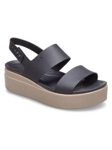 Crocs Sandały w kolorze antracytowo-szarym rozmiar: 39,5. Czarne sandały Crocs, bez wzorów, z materiału, z otwartym noskiem, bez obcasa, bez zapięcia. Za 189,95 zł.