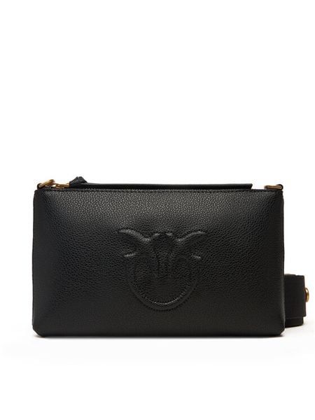 PINKO Torebka Flat Horizontal Mini AI 25-26 104277 A29Q Czarny. Czarne torebki klasyczne Pinko, bez wzorów, ze skóry, bez dodatków. Za 699,99 zł.