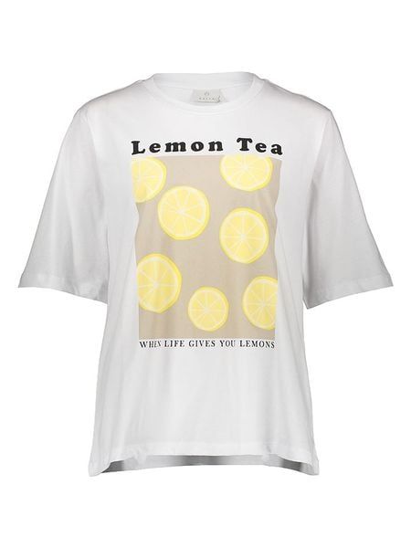 Kaffe Koszulka w kolorze białym rozmiar: XXL. Białe bluzki Kaffe, xxl, bez wzorów, z bawełny, bez kołnierzyka, bez ramiączek. Za 56,66 zł.