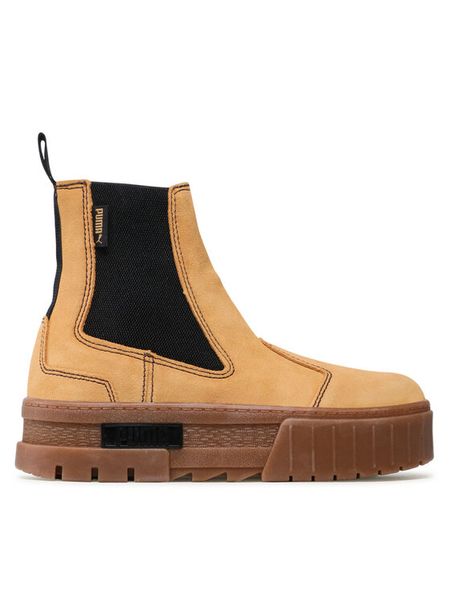 Puma Sztyblety Mayze Chelsea Suede Wn's 382829 04 Żółty. Żółte botki Puma, bez wzorów, ze skóry, bez obcasa, na płaskiej podeszwie, bez zapięcia. Za 409,99 zł.