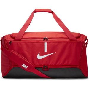 Torba sportowa unisex Nike Academy Team. Czerwone torby podróżne i sportowe Nike, bez wzorów. Za 169,99 zł.