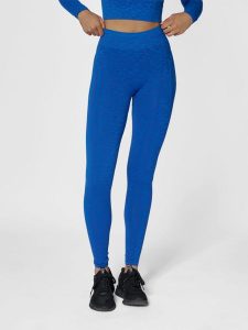 Damskie legginsy bezszwowe Hummel MT Leo. Niebieskie legginsy Hummel, bez wzorów, z dzianiny. Za 212,50 zł.