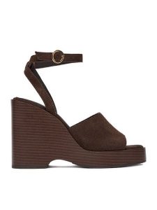 GINO ROSSI Sandały C-LZRL1396-2 Brązowy. Brązowe sandały Gino Rossi, bez wzorów, ze skóry, bez obcasa, na koturnie, bez zapięcia. Za 249,99 zł.