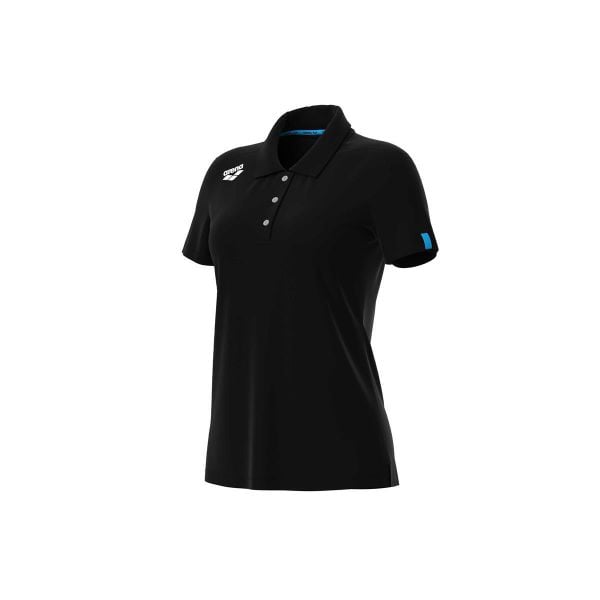 Damska koszulka polo Arena Team Solid. Czarne bluzki Arena, bez wzorów, bez kołnierzyka, bez ramiączek. Za 230,50 zł.