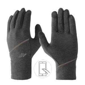 Rękawice uniseks 4F. Szare rękawiczki 4f, na jesień, bez wzorów. Za 72,99 zł.