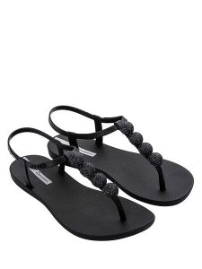 Ipanema Sandały w kolorze czarnym rozmiar: 38. Czarne sandały Ipanema, bez wzorów, z otwartym noskiem, bez obcasa, bez zapięcia. Za 75,69 zł.