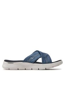 Skechers Klapki Go Walk Flex Sandal-Impressed 141420/NVY Granatowy. Niebieskie klapki Skechers, bez wzorów, z materiału, bez obcasa. Za 229,99 zł.