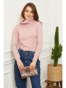 L'armoire de Suzette Golf w kolorze jasnoróżowym rozmiar: 38/40. Różowe golfy L'armoire de Suzette, bez wzorów. Za 162,11 zł.