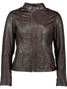 7eleven Skórzana kurtka "Susa" w kolorze ciemnobrązowym rozmiar: 46. Brązowe kurtki 7eleven, bez wzorów, z materiału, bez kaptura. Za 434,99 zł.