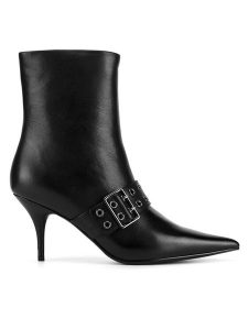 Eva Minge Botki BUSMA-SLT062-651 Czarny. Czarne botki Eva Minge, bez wzorów, ze skóry, bez obcasa, na szpilce, bez zapięcia. Za 439,99 zł.
