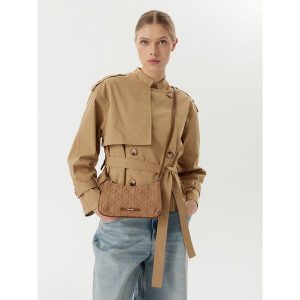 Torebka Calvin Klein. Brązowe listonoszki Calvin Klein, bez wzorów, bez dodatków. Za 329,99 zł.