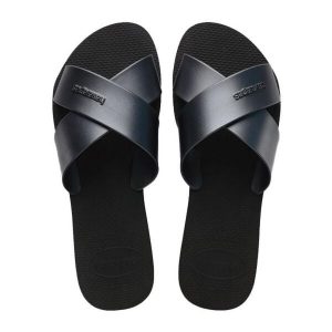 Klapki Havaianas Model 4148866h Kolor Czarny. Czarne klapki Havaianas, bez wzorów, z gumy, bez obcasa. Za 83,99 zł.