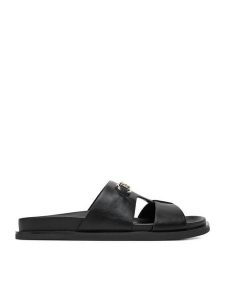 Nine West Klapki CEO-JDNW-05 Czarny. Czarne klapki Nine West, bez wzorów, ze skóry, bez obcasa. Za 169,99 zł.