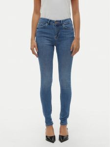 Vero Moda Jeansy Flash 10300173 Niebieski Skinny Fit. Niebieskie jeansy Vero Moda, bez wzorów, z bawełny. Za 159,99 zł.