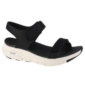Sandały do chodzenia damskie, Skechers Arch Fit-Touristy. Czarne buty trekkingowe Skechers, bez zapięcia. Za 249,99 zł.