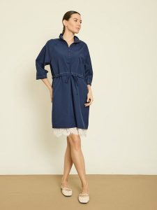 BGN Sukienka w kolorze granatowym rozmiar: 34. Niebieskie sukienki BGN, na imprezę, bez wzorów, z koronki, bez kołnierzyka, bez ramiączek, midi. Za 130,99 zł.