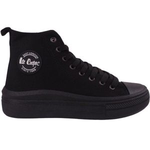 Buty Lee Cooper W LCW-23-44-1628LB czarne. Czarne trampki bez wzorów, z materiału, bez zapięcia. Za 212,19 zł.