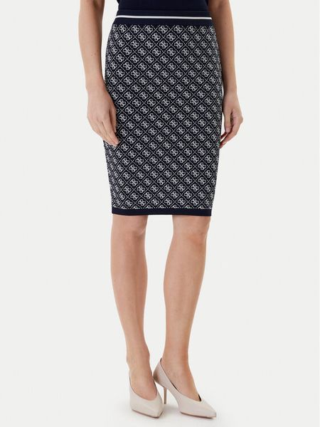 Guess Spódnica ołówkowa W4BD53 Z37K0 Granatowy Regular Fit. Niebieskie spódnice Guess, xs, z aplikacjami, z syntetyku. Za 209,99 zł.