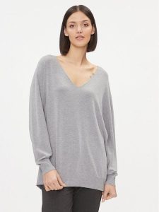 Kontatto Sweter 3M1015 Szary Regular Fit. Szare swetry klasyczne Kontatto, m, z wiskozy, bez kołnierzyka. Za 269,99 zł.