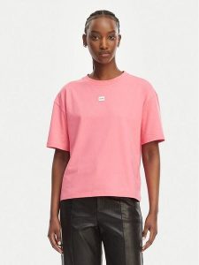 HUGO T-Shirt Signature 50556807 Różowy Regular Fit. Czerwone t-shirty Hugo, l, bez wzorów, bez kołnierzyka, bez ramiączek. Za 209,99 zł.