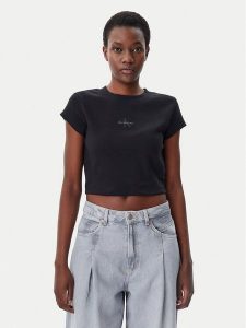 Calvin Klein Jeans T-Shirt LV047AB802 Czarny Regular Fit. Czarne t-shirty Calvin Klein Jeans, s, bez wzorów, z bawełny, bez kołnierzyka, bez ramiączek. Za 139,99 zł.