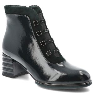 Zielone Botki S.Barski Lakierowane Obuwie Damskie. Zielone botki S.BARSKI, bez wzorów, z lakierowanej skóry, bez obcasa, na obcasie, bez zapięcia. Za 365,99 zł.