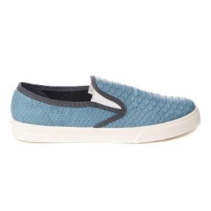 Espadryle sportowe w kolorze niebieskim. Niebieskie espadryle CANELLINI, bez wzorów, z materiału, bez obcasa. Za 217,99 zł.
