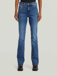 G-Star Dżinsy - Bootcut fit - w kolorze niebieskim rozmiar: W29/L32. Niebieskie jeansy G-Star, z aplikacjami, ze skóry, z podwyższonym stanem. Za 248,27 zł.