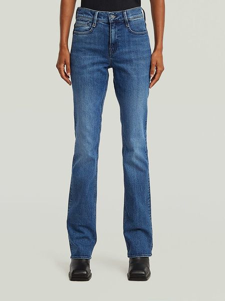 G-Star Dżinsy - Bootcut fit - w kolorze niebieskim rozmiar: W29/L32. Niebieskie jeansy G-Star, z aplikacjami, ze skóry, z podwyższonym stanem. Za 248,27 zł.