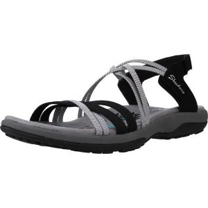 Sandały SKECHERS REGGAE SLIM-TAKES TWO Czarny. Czarne sandały Skechers, bez wzorów, z gumy, bez obcasa, bez zapięcia. Za 229,99 zł.