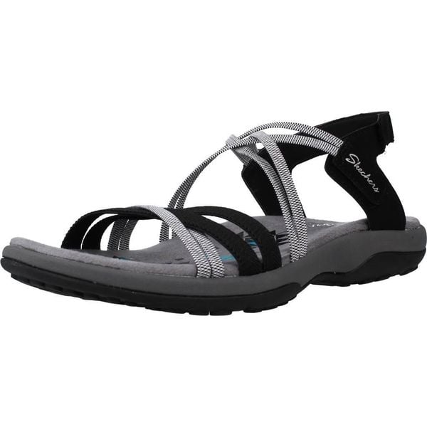 Sandały SKECHERS REGGAE SLIM-TAKES TWO Czarny. Czarne sandały Skechers, bez wzorów, z gumy, bez obcasa, bez zapięcia. Za 229,99 zł.