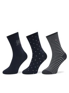 Tommy Hilfiger Zestaw 3 par wysokich skarpet damskich 701236464 Granatowy. Niebieskie komplety bielizny TOMMY HILFIGER, bez wzorów, z bawełny. Za 99,99 zł.