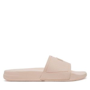 Klapki FitFlop. Czerwone klapki FitFlop, bez wzorów, bez obcasa. Za 89,99 zł.