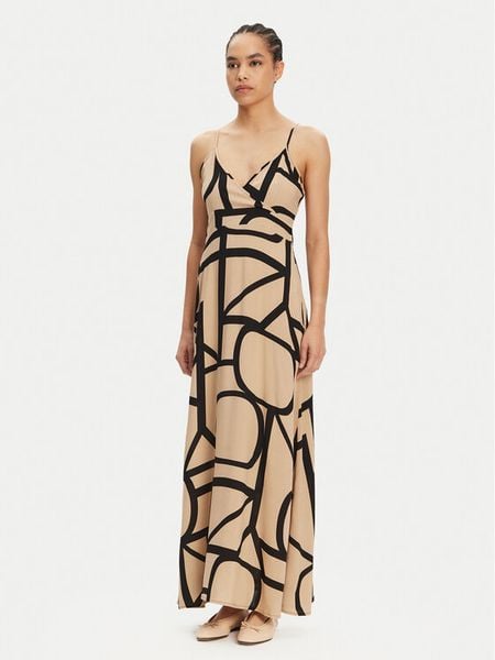 ONLY Sukienka letnia Nova 15317840 Beżowy Regular Fit. Brązowe kombinezony ONLY, na lato, m, bez wzorów, z wiskozy, bez kołnierzyka, bez ramiączek. Za 199,99 zł.