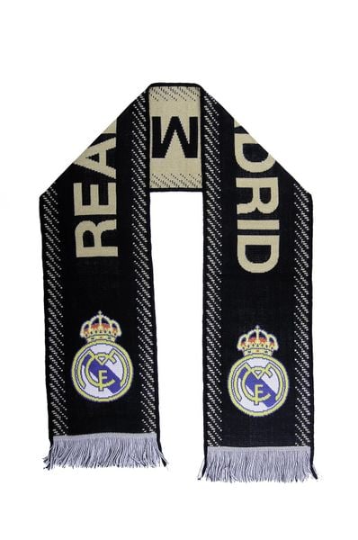 Real Madryt szalik kibica wielokolorowy. Niebieskie szaliki REAL MADRID, bez wzorów, z materiału. Za 99,88 zł.