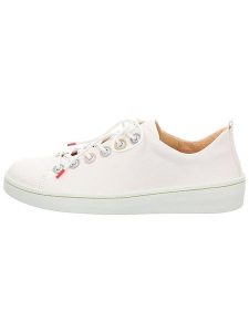 Think! Skórzane sneakersy w kolorze białym rozmiar: 37,5. Białe trampki Think, bez wzorów, bez zapięcia. Za 239,95 zł.