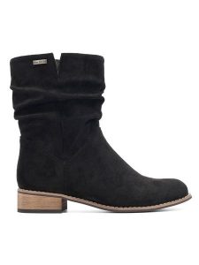 Clara Barson Botki WS14087-02 Czarny. Czarne botki Clara Barson, bez wzorów, z materiału, bez obcasa, na płaskiej podeszwie, bez zapięcia. Za 139,99 zł.