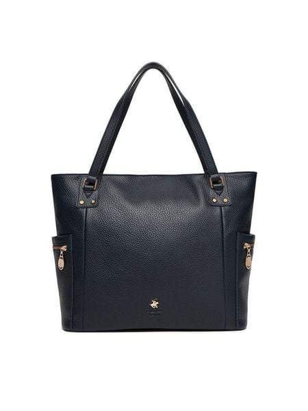 Beverly Hills Polo Club Torebka CEO-BHPC-C-005-08 Granatowy. Niebieskie shopper bag Beverly Hills Polo Club, bez wzorów, z materiału, bez dodatków. Za 249,99 zł.