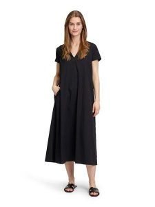 Vera Mont Sukienka w kolorze czarnym rozmiar: 44. Czarne sukienki Vera Mont, bez wzorów, bez kołnierzyka, bez ramiączek, midi. Za 195,99 zł.