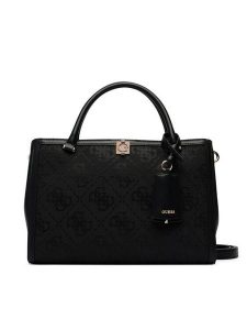 Guess Torebka Audrey Logo HWJG97 55070 Czarny. Czarne kuferki Guess, z aplikacjami, z materiału, bez dodatków. Za 674,99 zł.