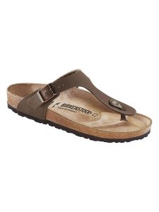 Birkenstock Japonki "Gizeh" w kolorze jasnobrązowym rozmiar: 41. Brązowe klapki Birkenstock, bez wzorów, z otwartym noskiem, bez obcasa. Za 382,45 zł.