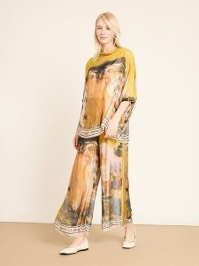 BGN Spodnie w kolorze pomarańczowo-żółtym rozmiar: 38. Żółte spodnie z wysokim stanem BGN, bez wzorów, z materiału, z podwyższonym stanem. Za 195,99 zł.