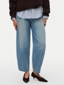Vero Moda Jeansy Billie 10351773 Niebieski Barrel Fit. Niebieskie jeansy Vero Moda, bez wzorów, z bawełny. Za 229,99 zł.