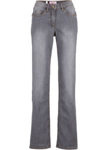 Dżinsy Straight, Mid Waist, ze stretchem. Niebieskie jeansy bonprix, bez wzorów, z jeansu. Za 92,99 zł.