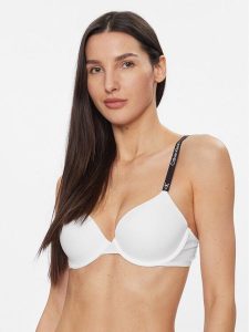 Calvin Klein Underwear Biustonosz z fiszbiną Lightly Lined Demi 000QF7219E Biały. Białe biustonosze Calvin Klein Underwear, bez wzorów, z bawełny. Za 109,99 zł.