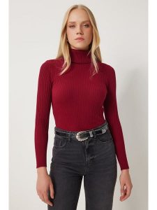 Happiness Istanbul Golf w kolorze czerwonym rozmiar: 42. Czerwone golfy Happiness Istanbul, bez wzorów, prążkowane. Za 60,99 zł.