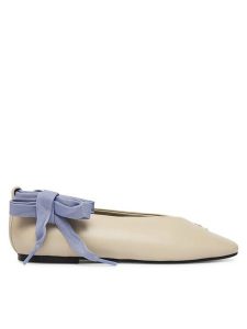 Tommy Jeans Baleriny Tjw Ballerina With Laces EN0EN02939 Écru. Balerinki Tommy Jeans, bez wzorów, z jeansu, bez obcasa, bez zapięcia. Za 449,99 zł.